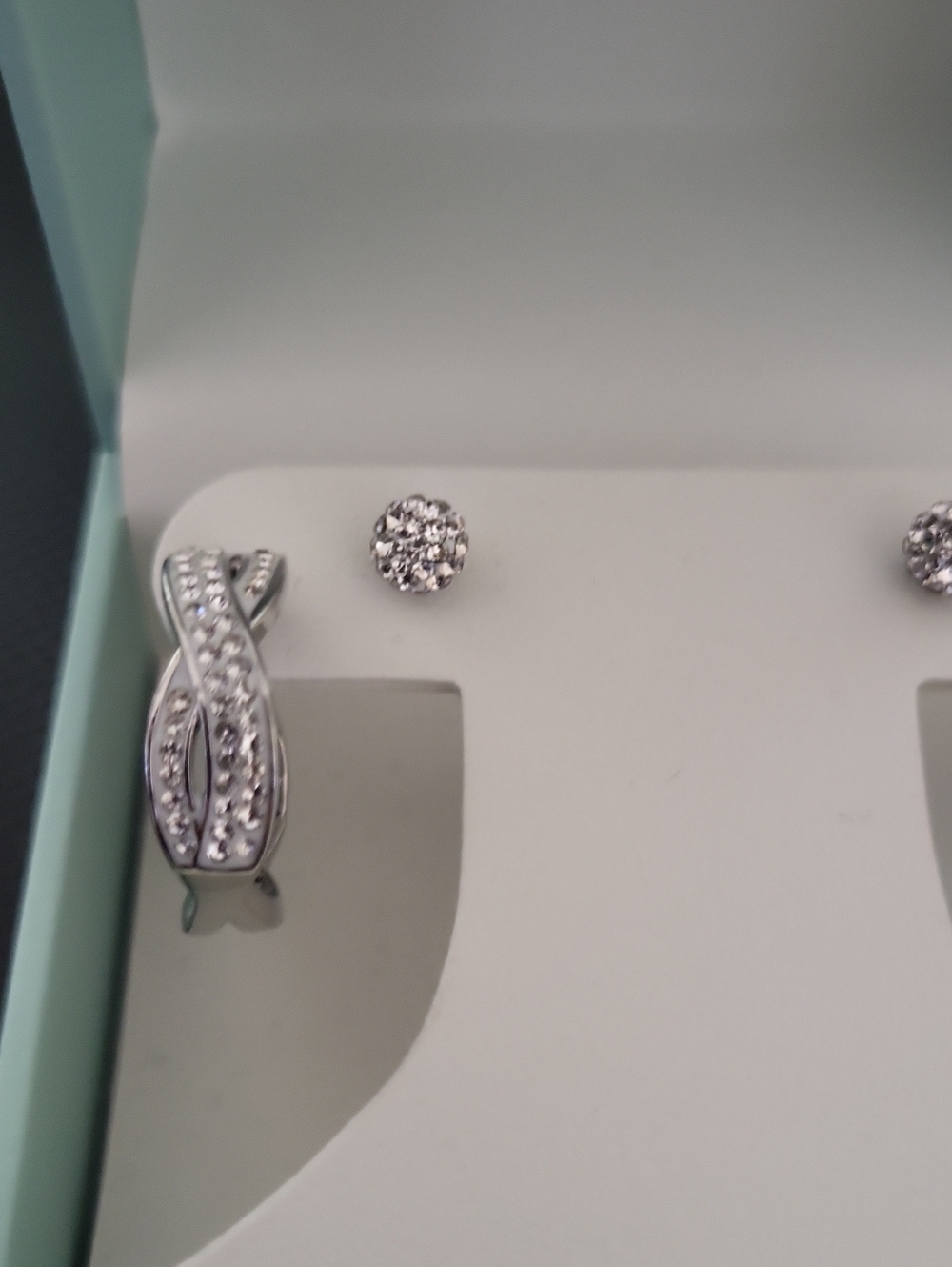 Sofia James Silver-Plated Crystal Earrings Set - Silver With Clear Stones - Picture 2 of 5